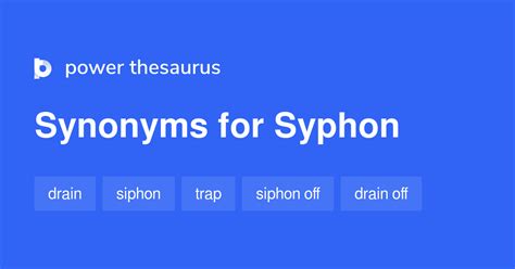 siphon thesaurus|SIPHON Synonyms: 51 Similar and Opposite Words .